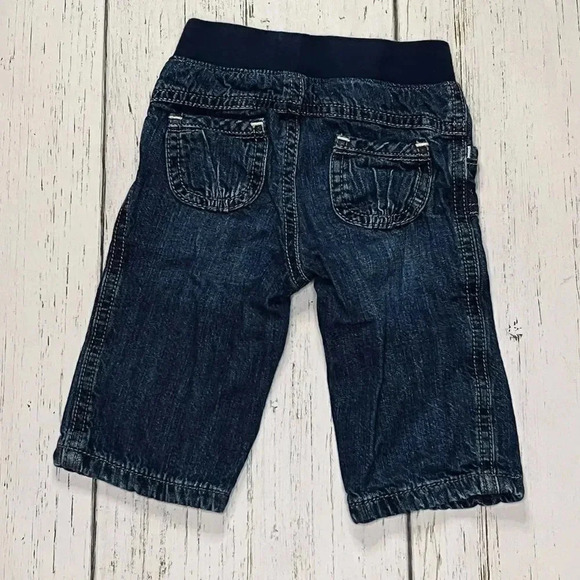 OLD NAVY 2 piece outfit- long sleeve striped onesie & jeans size 3-6 months - Picture 7 of 7